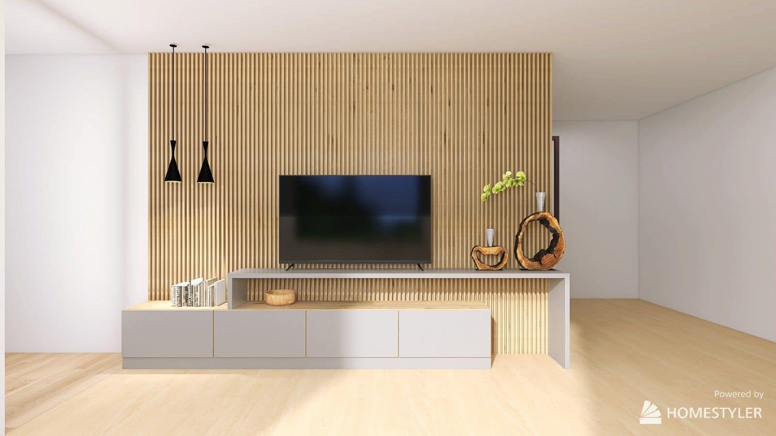 Simulare 3D: Living cu riflaje