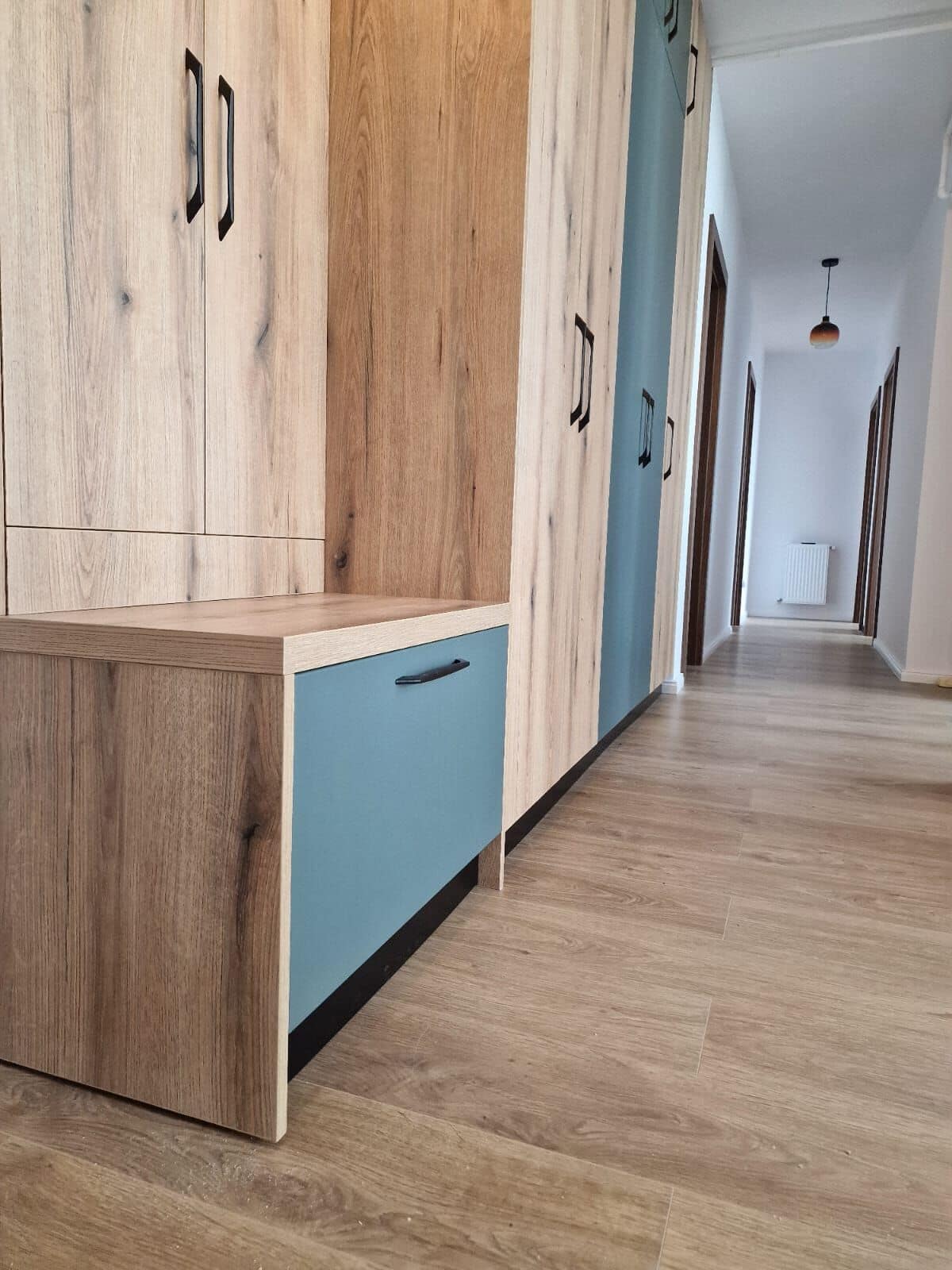 Hol — Apartament în Șelimbăr — verde și lemn