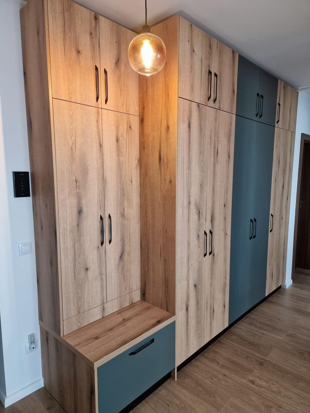 Hol — Apartament în Șelimbăr — verde și lemn