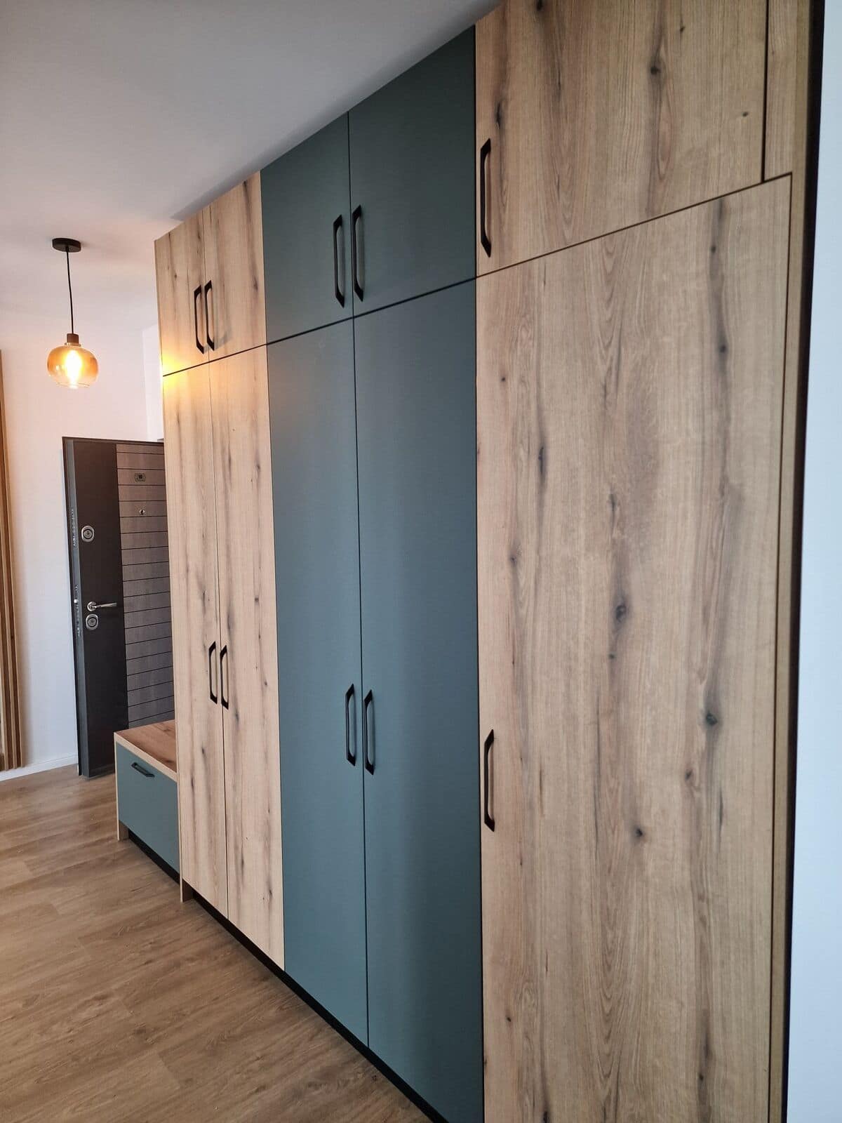 Hol — Apartament în Șelimbăr — verde și lemn